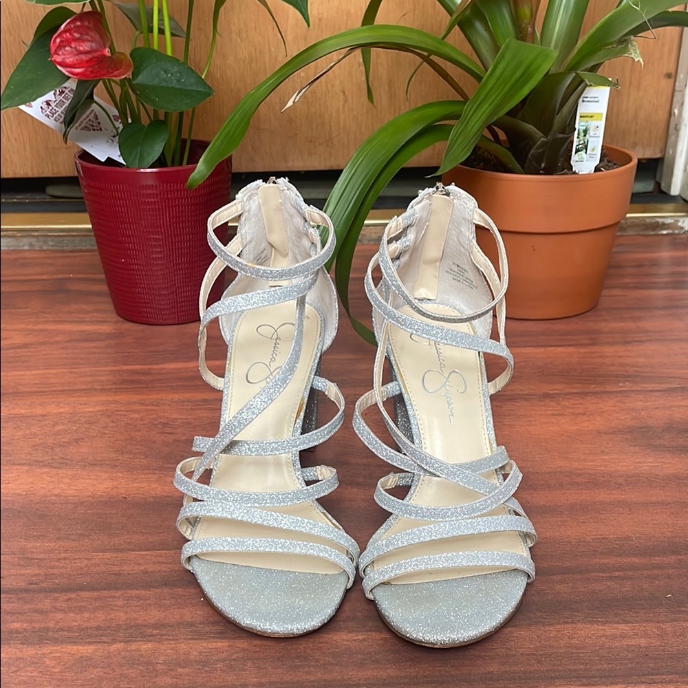 Jessica Simpson Silver Elegant Strappy Heels